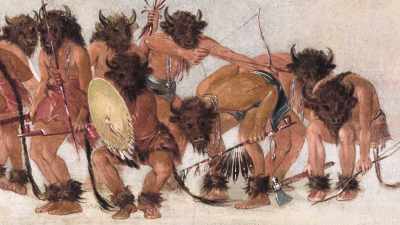 [Native people chant
to "Lakota Powwow"] - The American Buffalo