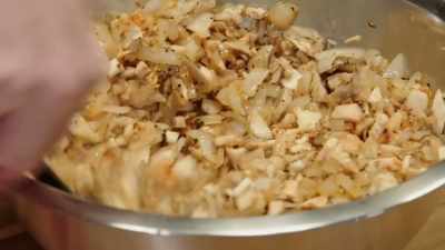 [Ned] So, this is good.
I have my cooked onions - No Recipe Road Trip With the Try Guys