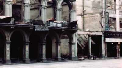 Neighborhoods are razed. - The Pacific War in Color