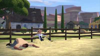 -[neighing]
-[yells] - Spirit: Riding Free