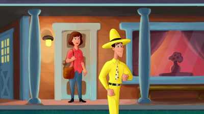 Nelly likes hugs, and
Spittoon doesn't like pizza. - Curious George: Go West, Go Wild