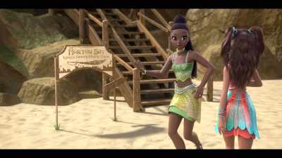 [Nerissa] Look at this.
"World famous pirate town." - Mermaid Magic