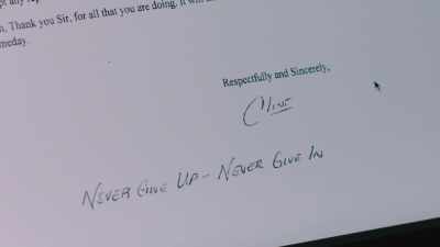 Never Give Up--Never Give In." - Leavenworth