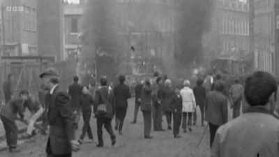 [NEWSREADER]: After Londonderry,
the conflict spread, - Once Upon a Time in Northern Ireland