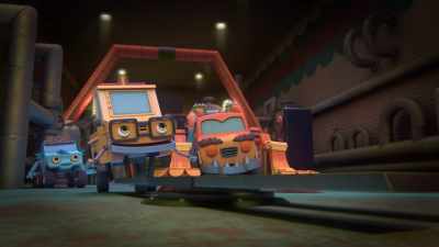 -Nice timing.
-[car wash chimes] - Mighty Monsterwheelies