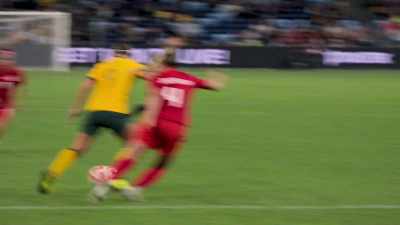 Nicely done. Cortnee Vine,
gliding in between players. - Matildas: The World at Our Feet