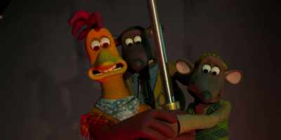 -[Nick yells]
-[all yelp] - Chicken Run: Dawn of the Nugget