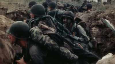 NIGHTTIME COUNTERATTACKS HAVE
BEEN COMMON ON OTHER ISLANDS. - The Pacific War in Color