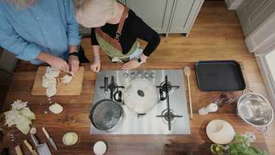 [Nikki] No. It needs to be
big pieces, not overcooked. - James May: Oh Cook!