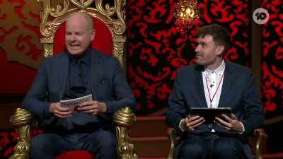 Nina, do you think your string
was, like, downhill or
horizontal? - Taskmaster
