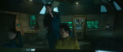 No we are a horse and buggy compared to those thingsWe're barely holding together as it is CaptainCaptain the flight patterns of bees are determined by individual decisionsKrall's swarm formations are too complex not to relyon some form of unified - Star Trek Beyond