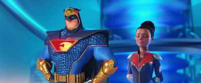 No, Blue Falcon's suit
has a bigger red "F" - Scoob!