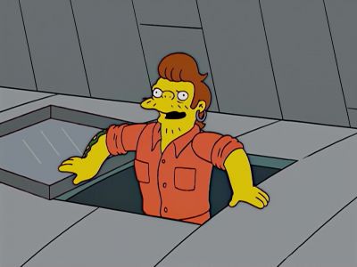 No  Frank Gehry-designed prison
can hold me! - The Simpsons