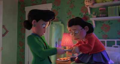 - No! It's just made up, Mom!
- (BOTH STRAINING) - Turning Red