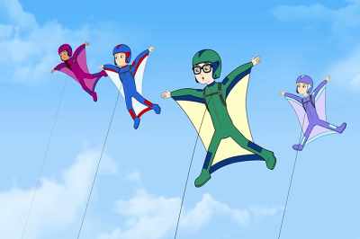 No, let's fly an actual kite.
I brought a bunch. It'll be fun. - The Magic School Bus Rides Again