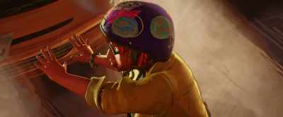 No... Look, guys,
she got her scooter stolen - Teenage Mutant Ninja Turtles: Mutant Mayhem