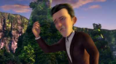No, this man wasn't shot.
He was drowned! - Norm of the North: King Sized Adventure