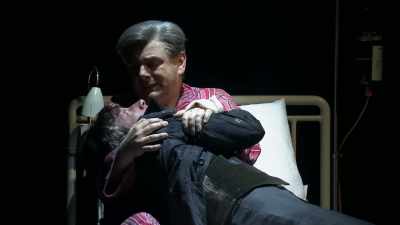 No, no, Dad! Dad, don't!
It's OK, it's OK. - National Theatre Live: Nye