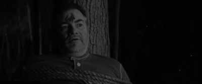 No nose to speak off,
hardly a mouth, - The Man in the Woods