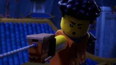 No one sneaks into--
Hey! [grunts] - LEGO Ninjago: Dragons Rising