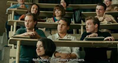 No, really,  the lottery numbers. - Never Look Away