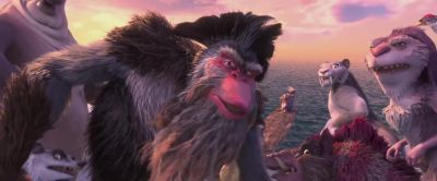 No! Extinct that mammoth. Come on, Manny, kick his monkey butt! Look at you. Eleven tons of landlubb - Ice Age: Continental Drift