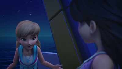 No. The dolphin can
get a message to the rescue. - LEGO Friends: Girls on a Mission