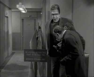 "No visitors after 8:00.
Authorized personnel only." - The Munsters