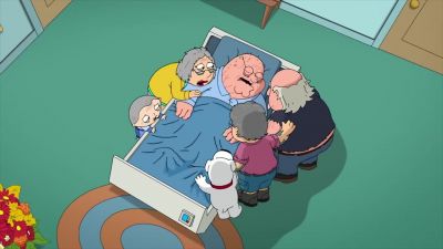   No, we won't cry for him,     
  we will celebrate his life.    - Family Guy