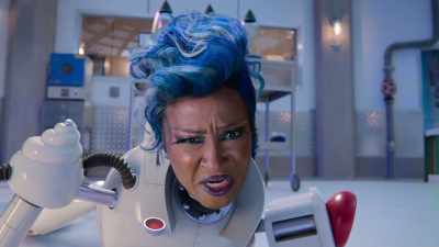 Nobody knocks over Sue Nahmee
with a hamster wheel! - Saving Bikini Bottom: The Sandy Cheeks Movie