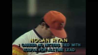 Nolan Ryan goes 
out here in the ninth inning - Facing Nolan