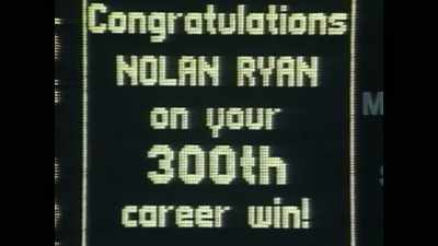 Nolan Ryan, 
his 300th career victory. - Facing Nolan
