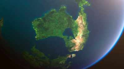 None could now leave this giant island, - Seven Worlds, One Planet