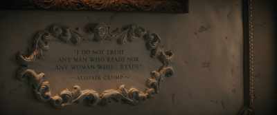 "nor any woman who, dot, dot, dot, reads." - Haunted Mansion