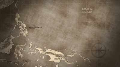 Northeast of
MacArthur's theater -- - The Pacific War in Color