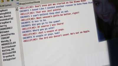 NOT AN AGGIE.
[ CHUCKLES ] - Bloodlands
