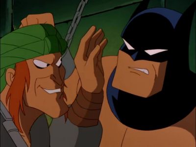 Not so dangerous without
your precious belt, are you? - Batman: The Animated Series