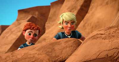 Not sure, but it looks like
they're searching for something. - Spy Kids: Mission Critical