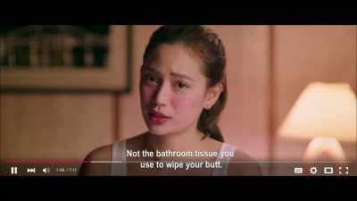 Not the bathroom tissue
you use to wipe your butt. - Always Be My Maybe