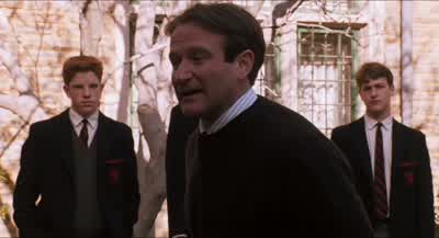 Now we all have a great need for acceptanceBut you must trust that your beliefs are unique your ownEven though others may think them odd or unpopularEven though the herd may go That's baa dRobert Frost said Two roads diverged in a wood and II took the one - Dead Poets Society