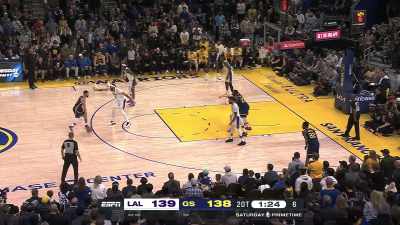 - Now Davis, 5 to shoot,
Curry, 3-pointer's up. - Mr. Throwback