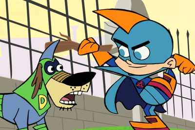 - Now fetch the stick.
- Hey, that's my stick, and I refuse to share it. - Johnny Test