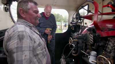 Now, fireman Nigel is showing me - Great Rail Restorations with Peter Snow