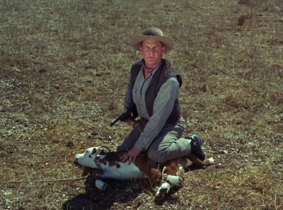 Now, get that cow outta here
before we have trouble! - The Virginian