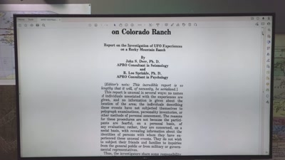 Now, going through
this APRO report, - Beyond Skinwalker Ranch