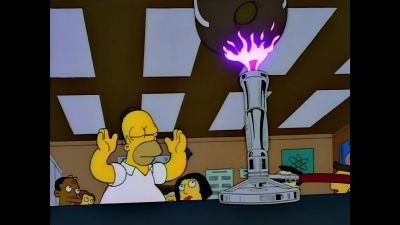 Now I'm going to burn this doughnut to show you - The Simpsons