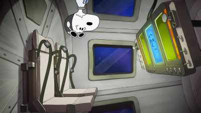 Now it's only a brisk three days
until we reach the moon. - Snoopy in Space