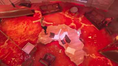 Now, Keara could easily use
that crank, but she hasn't found it. - Floor Is Lava