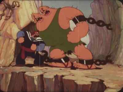 Now look at this monster so strong and so huge - Popeye the Sailor Meets Sindbad the Sailor
