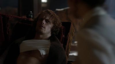 Now, roll over onto your right side. - Outlander